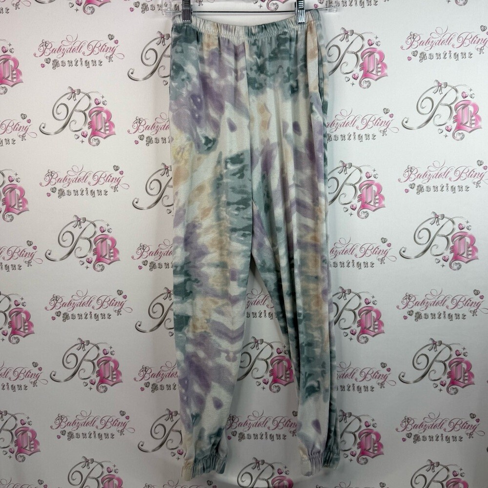 Ardene pants stretchy sweatpants soft purple blue tan Pastel Tie-Dye Joggers